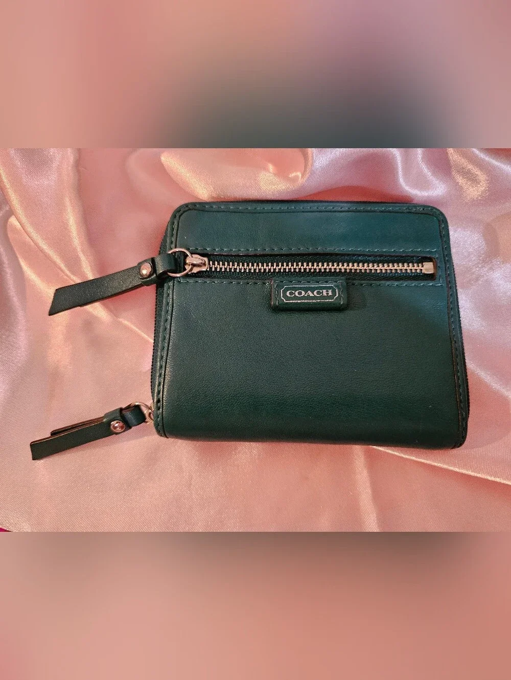 Coach Daisy Teal Leather Shoulder Bag & Matching Wallet Set Mint